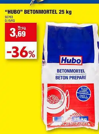 Hubo "hubo" betonmortel 25kg aanbieding bij hubo aanbieding