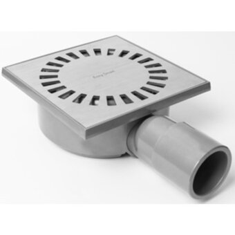 Sawiday Easy drain aqua compact vloerput met abs sifonhuis rvs rooster en zijuitlaat 15x15cm inbouwdiepte 60mm incl. verstelb. uitloo aanbieding