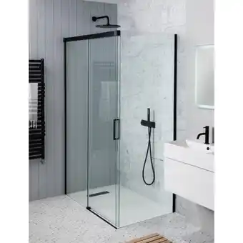 Crosswater mpro zijwand 80cm mat zwart anti kalk tweedekans