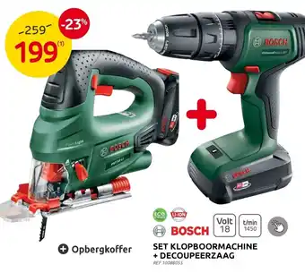 Brico Bosch Set Klopboormachine + Decoupeerzaag aanbieding