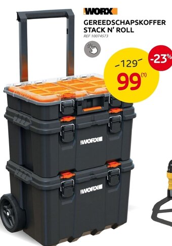 Brico Worx Gereedschapskoffer Stack N' Roll aanbieding