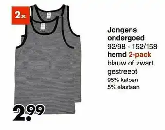 Wibra Jongens ondergoed hemd aanbieding