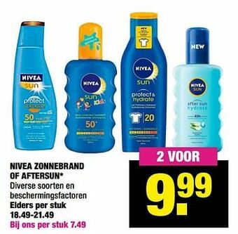 Big Bazar Nivea zonnebrand of aftersun aanbieding