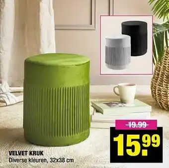 Big Bazar Velvet kruk aanbieding