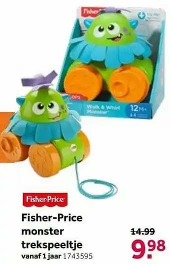 Intertoys Fisher-price monster trekspeeltje aanbieding