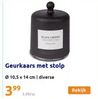 Geurkaars met stolp 10,5 x 14 cm