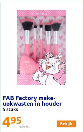 Action FAB Factory make-upkwasten in houder 5 stuks aanbieding