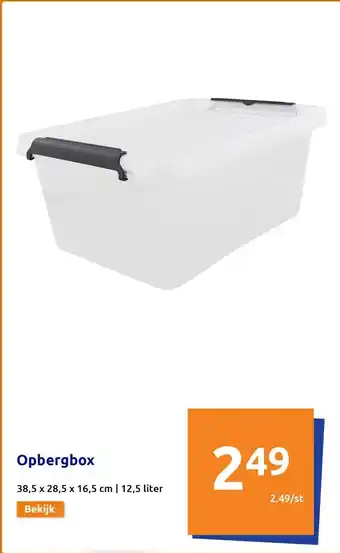 Action Opbergbox 38,5 x 28,5 x 16,5 cm, 12,5 liter aanbieding