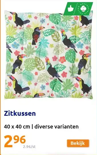 Action Zitkussen 40 x 40 cm aanbieding