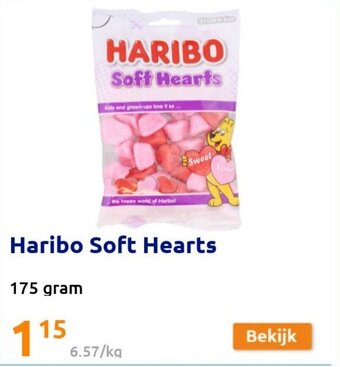 Action Haribo Soft Hearts 175 gram aanbieding