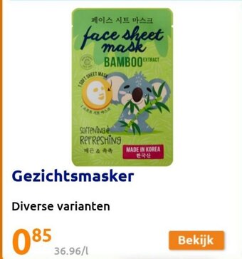 Action Gezichtsmasker aanbieding