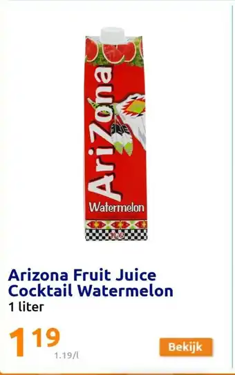 Action Arizona Fruit Juice Cocktail Watermelon 1 Liter aanbieding
