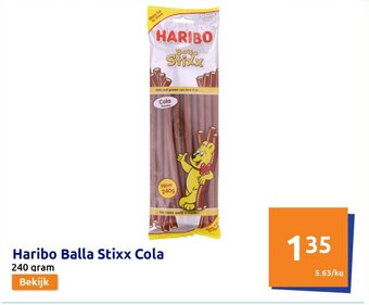 Action Haribo Balla Stixx Cola 240 gram aanbieding