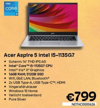 CompuDeals Acer Aspire 5 Intel i5-1135G7 aanbieding