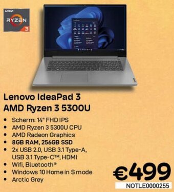 CompuDeals Lenovo IdeaPad 3 AMD Ryzen 3 5300U aanbieding