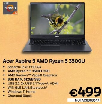 CompuDeals Acer Aspire 5 AMD Ryzen 5 3500U aanbieding