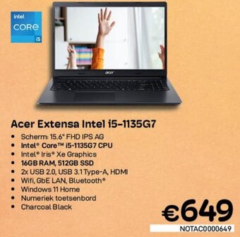 CompuDeals Acer Extensa Intel i5-1135G7 aanbieding