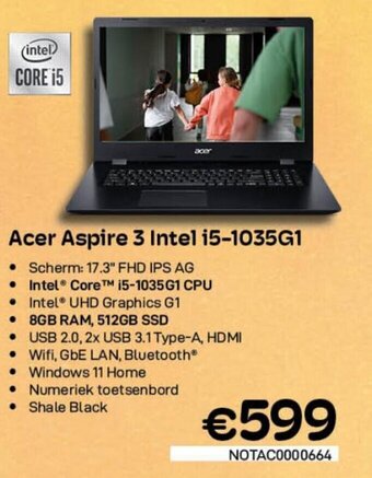 CompuDeals Acer Aspire 3 Intel i5-1035G1 aanbieding