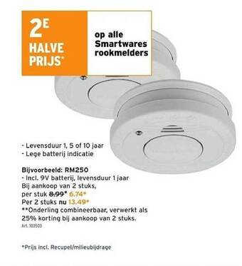 GAMMA Smartwares rookmelders aanbieding