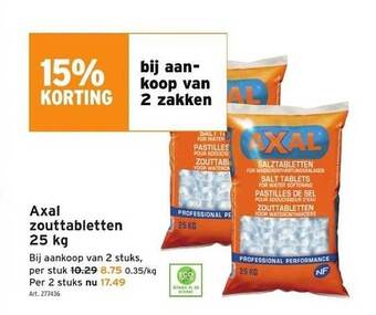 GAMMA Axal zouttabletten 25 kg aanbieding