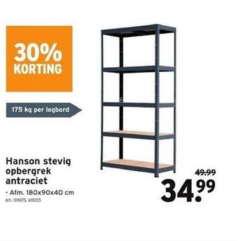GAMMA Hanson stevig opbergrek antraciet aanbieding