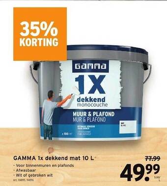 GAMMA Gamma 1x dekkend mat 10 l aanbieding