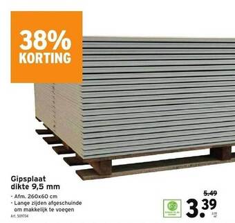 GAMMA Gipsplaat dikte 9,5 mm aanbieding