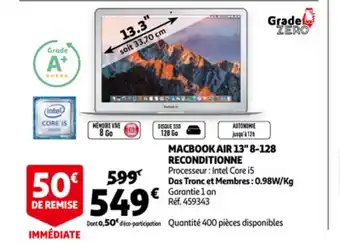 Macbook Air 13" 8-128 Reconditionne