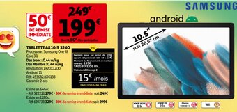 Auchan Samsung Tablette A8 10.5 32GO aanbieding