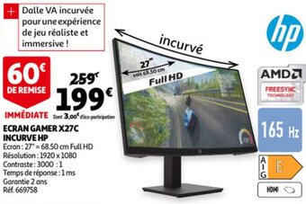 Hp Ecran Gamer X27C Incurve