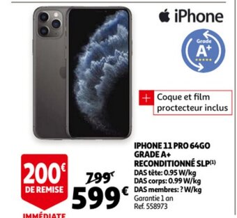 Auchan Iphone 11 Pro 64GO Grade A + Reconditionne SLP aanbieding