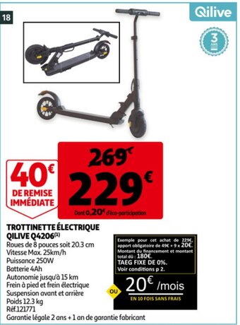 Auchan Trottinette Electrique Qilive Q4206 aanbieding