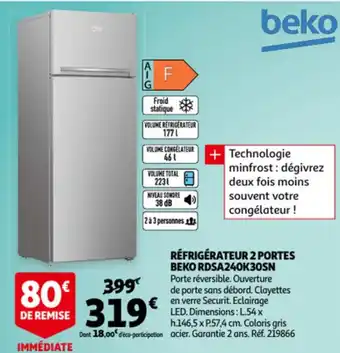 Beko Refrigerateur 2 Portes RDSA240K30SN