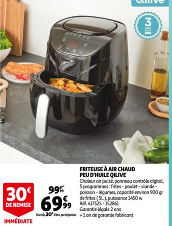 Auchan Friteuse A Air Chaud Peu D'Huile Qilive aanbieding