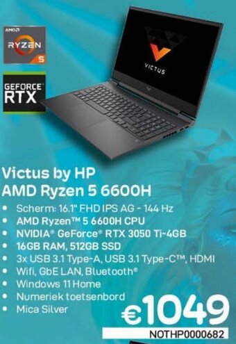 CompuDeals Victus by HP AMD Ryzen 5 6600H aanbieding