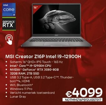 CompuDeals MSI Creator Z16P Intel i9-12900H aanbieding