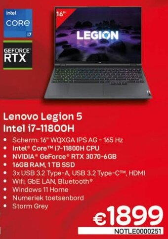 CompuDeals Lenovo Legion 5 Intel i7-11800H aanbieding