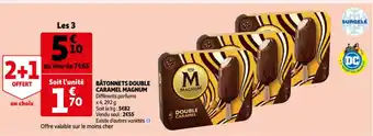 Auchan Magnum Batonnets double Caramel Magnum aanbieding