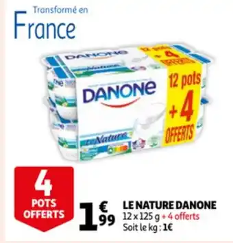 Auchan Danone Le Nature 12 x 125 g aanbieding