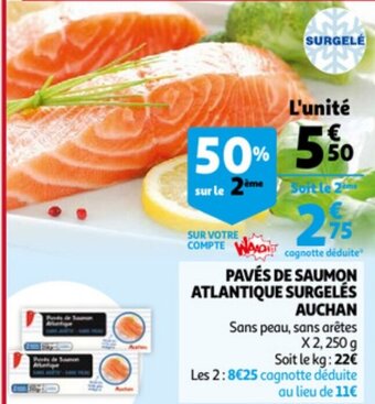 Auchan Paves de Saumon Atlantique Surgeles Auchan aanbieding