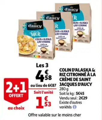 Auchan D'aucy Colin d'alaska & Riz Citronne A La Creme De Saint Jacques 280 g aanbieding
