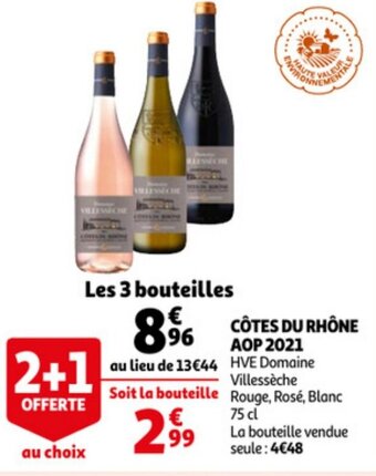 Auchan Cotes du rhone aop 2021 75cl aanbieding