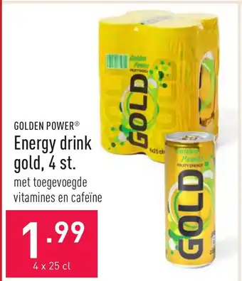 ALDI Golden Power Energy drink gold, 4 st. aanbieding