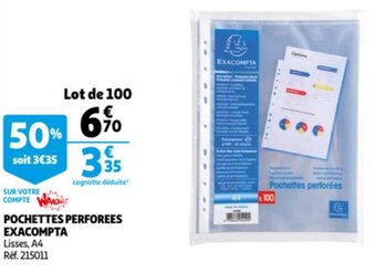 Pochettes perforees exacompta
