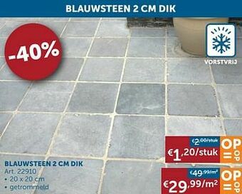 Zelfbouwmarkt Blauwsteen 2 cm dik aanbieding