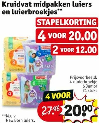Kruidvat Luierbroekje 5 junior aanbieding