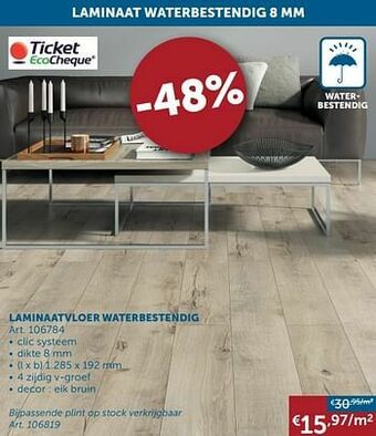 Zelfbouwmarkt Laminaatvloer waterbestendig aanbieding