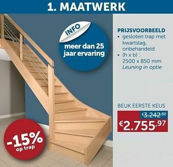 Prijsvoorbeeld beuk eerste keus