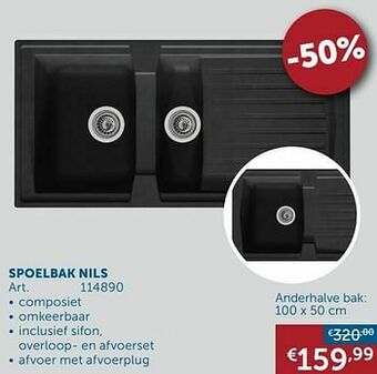 Zelfbouwmarkt Spoelbak nils anderhalve bak aanbieding