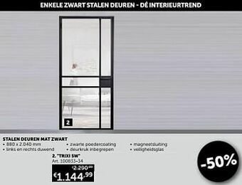 Zelfbouwmarkt Stalen deuren mat zwart trixi 5w aanbieding